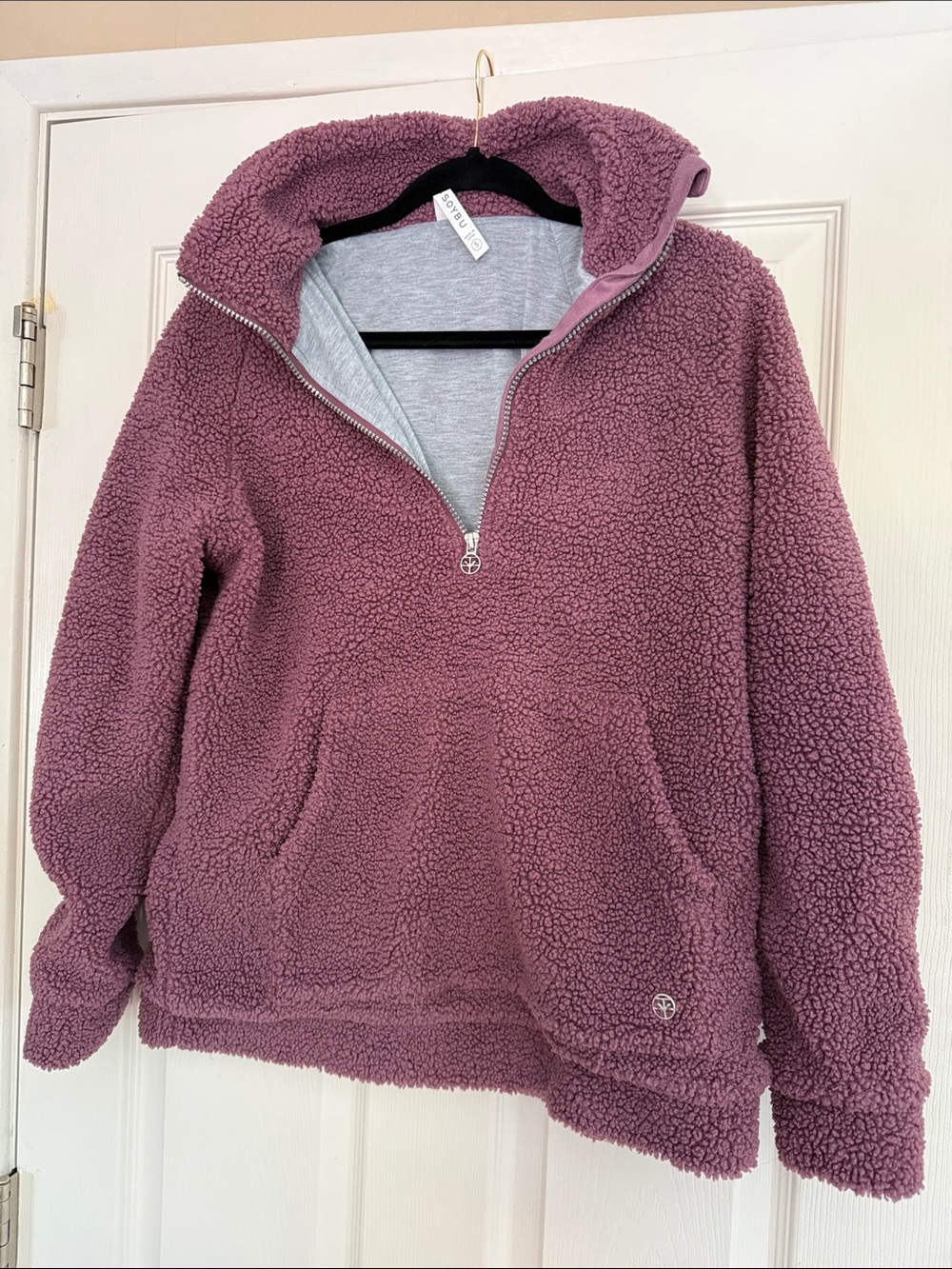 Soybu Mauve Plush Half-Zip Sherpa Pullover